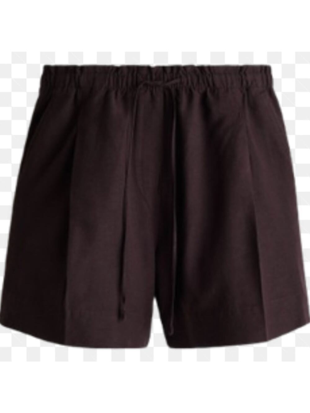 H&M Linen-Blend Drawstring Short, 5" Inseam, Burgundy, Size M